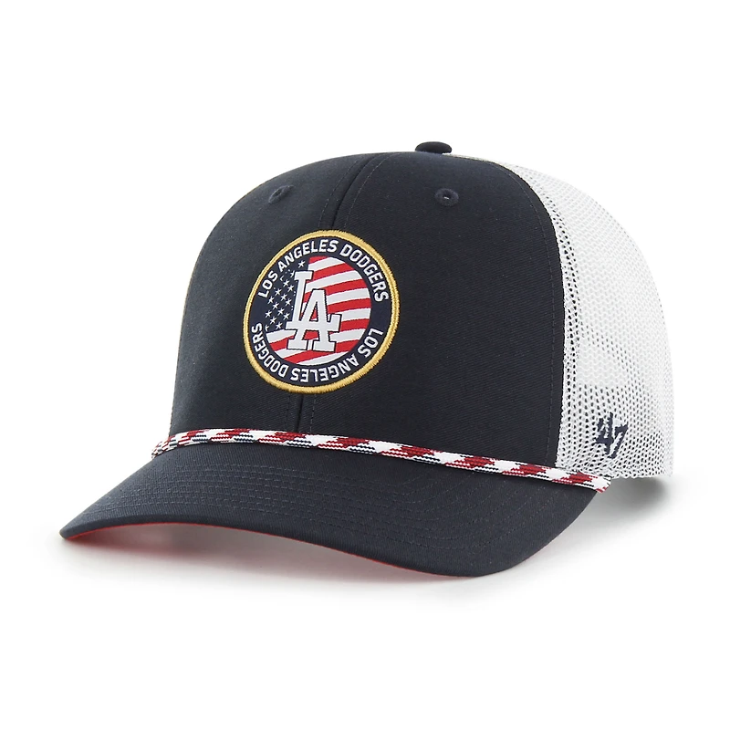 Men's '47 Navy Los Angeles Dodgers Union Patch Trucker Adjustable Hat
