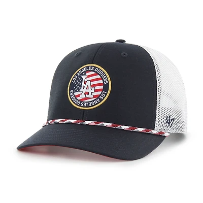 Men's '47 Navy Los Angeles Dodgers Union Patch Trucker Adjustable Hat