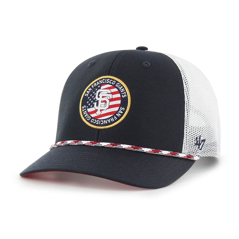 Men's '47 Navy San Francisco Giants Union Patch Trucker Adjustable Hat
