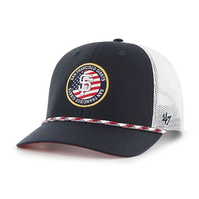 Men's '47 Navy San Francisco Giants Union Patch Trucker Adjustable Hat