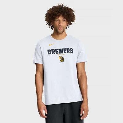 Men's Nike White Milwaukee Brewers Bold Team Name T-Shirt