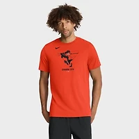 Men's Nike  Orange Baltimore Orioles Tri-Blend Logo T-Shirt