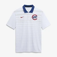 Men's Nike White Chicago Cubs Vapor Striped Dri-FIT Polo
