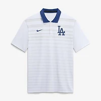 Men's Nike White Los Angeles Dodgers Vapor Striped Dri-FIT Polo
