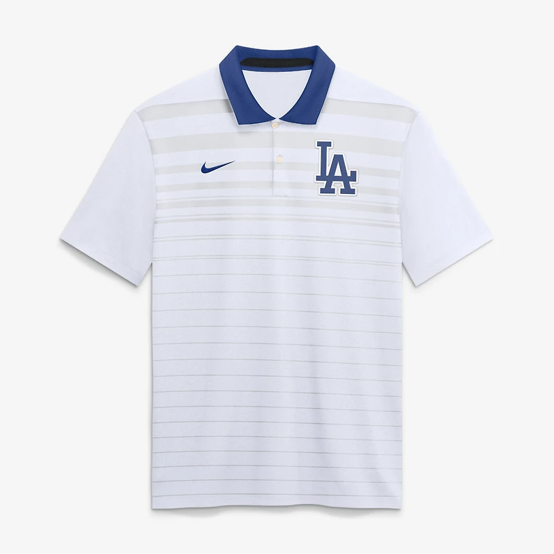 Men's Nike White Los Angeles Dodgers Vapor Striped Dri-FIT Polo