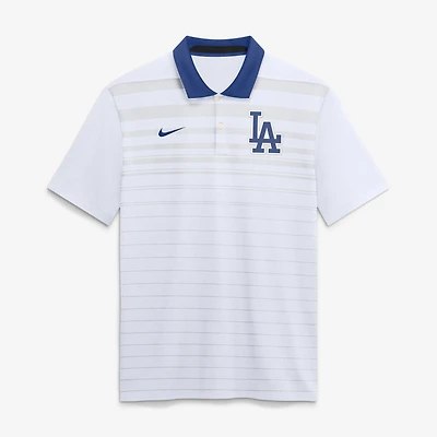 Men's Nike White Los Angeles Dodgers Vapor Striped Dri-FIT Polo