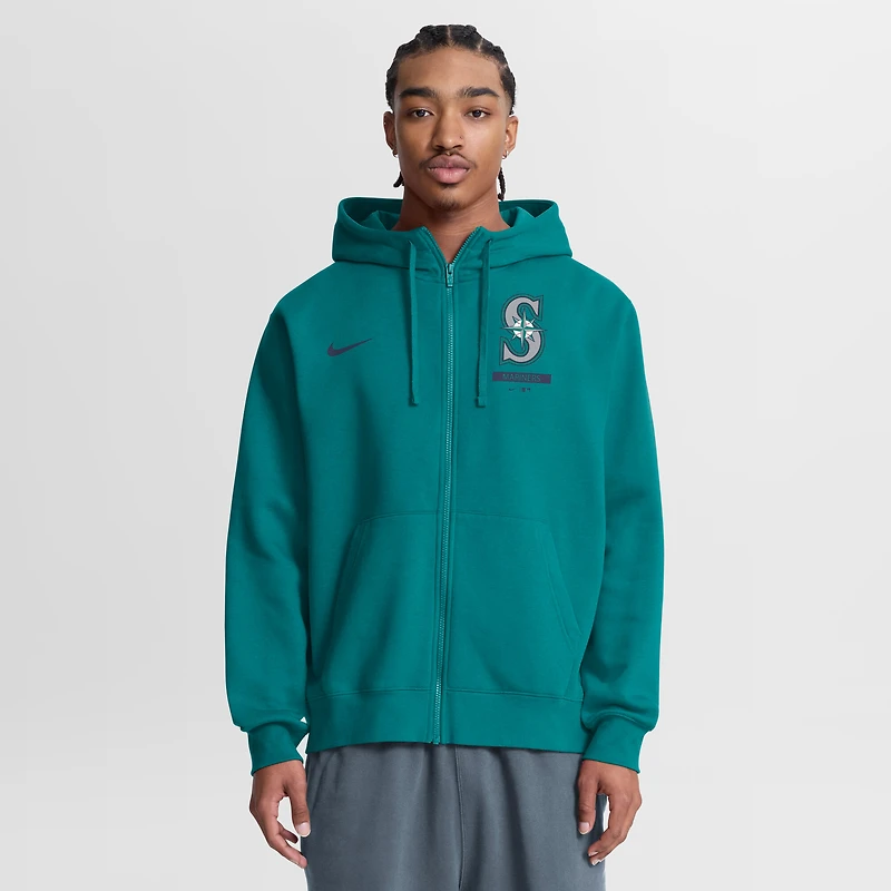Men's Nike Teal Seattle Mariners Primetime Lockup Full-Zip Hoodie