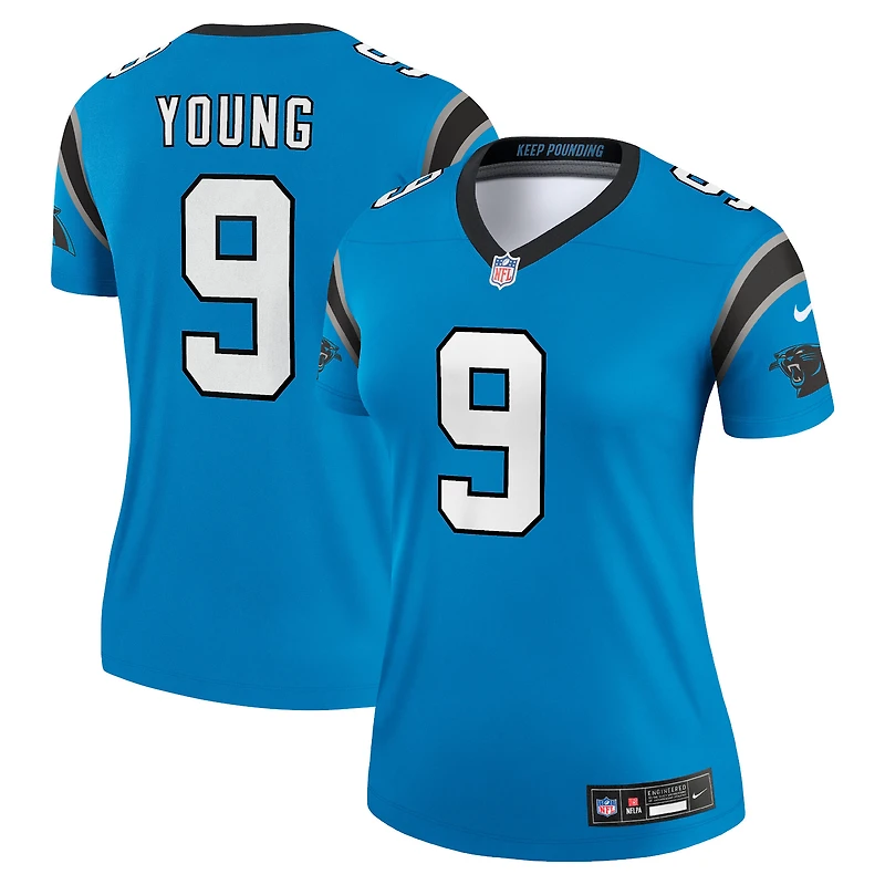 Women's Nike Bryce Young Blue Carolina Panthers Alternate Legend Player Performance Top