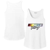 Women's Checkered Flag Sports White NASCAR Logo Pride Tank Top