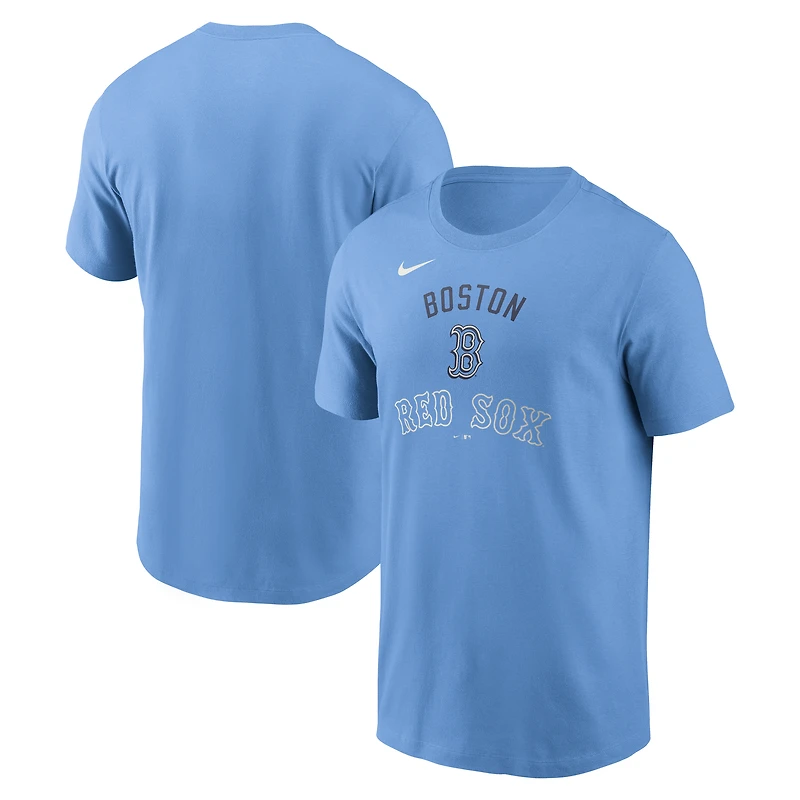Men's Nike Light Blue Boston Red Sox Early Innings Stack T-Shirt