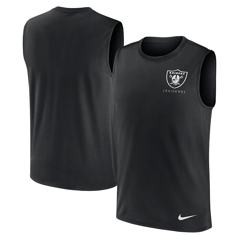 Men's Nike Black Las Vegas Raiders Large Logo Dri-FIT Muscle Tank Top