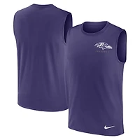 Men's Nike Purple Baltimore Ravens Large Logo Dri-FIT Muscle Tank Top