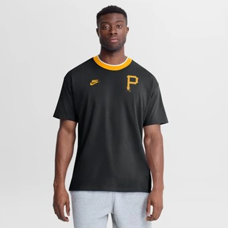 Men's Nike Black Pittsburgh Pirates Cooperstown Collection Ringer T-Shirt