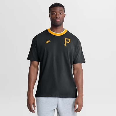 Men's Nike Black Pittsburgh Pirates Cooperstown Collection Ringer T-Shirt