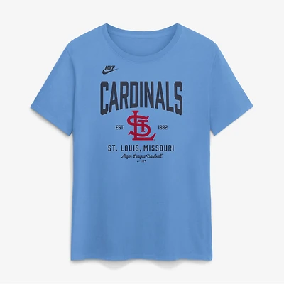Women's Nike Light Blue St. Louis Cardinals Cooperstown T-Shirt