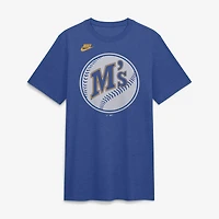 Men's Nike Heather Royal Seattle Mariners Cooperstown Logo Tri-Blend T-Shirt