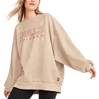 Women's DKNY Sport Gold Chicago Bulls Daisy Tunic Oversized Pullover Sweatshirt