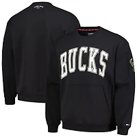 Men's Tommy Jeans Black Milwaukee Bucks Henry Pullover Sweatshirt