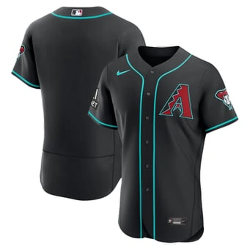 Men's Nike Black Arizona Diamondbacks Alternate Sponsor Patch Authentic Jersey