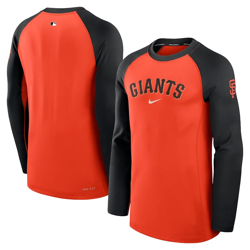 Men's Nike Orange/Black San Francisco Giants Authentic Collection Game Time Dri-FIT Raglan Long Sleeve T-Shirt