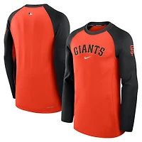 Men's Nike Orange/Black San Francisco Giants Authentic Collection Game Time Dri-FIT Raglan Long Sleeve T-Shirt