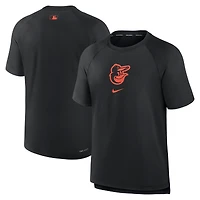 Men's Nike Black Baltimore Orioles Authentic Collection Pregame Raglan Performance T-Shirt