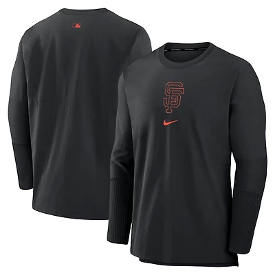 Men's Nike Black San Francisco Giants Authentic Collection Player Dri-FIT Lightweight Pullover
