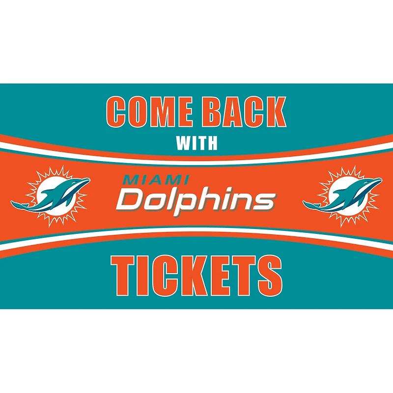 Miami Dolphins 28" x 16" Come Back With Tickets Door Mat