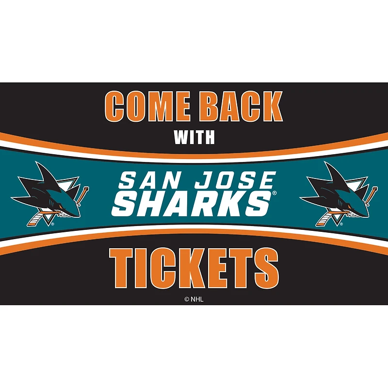 San Jose Sharks 28" x 16" Come Back With Tickets Door Mat