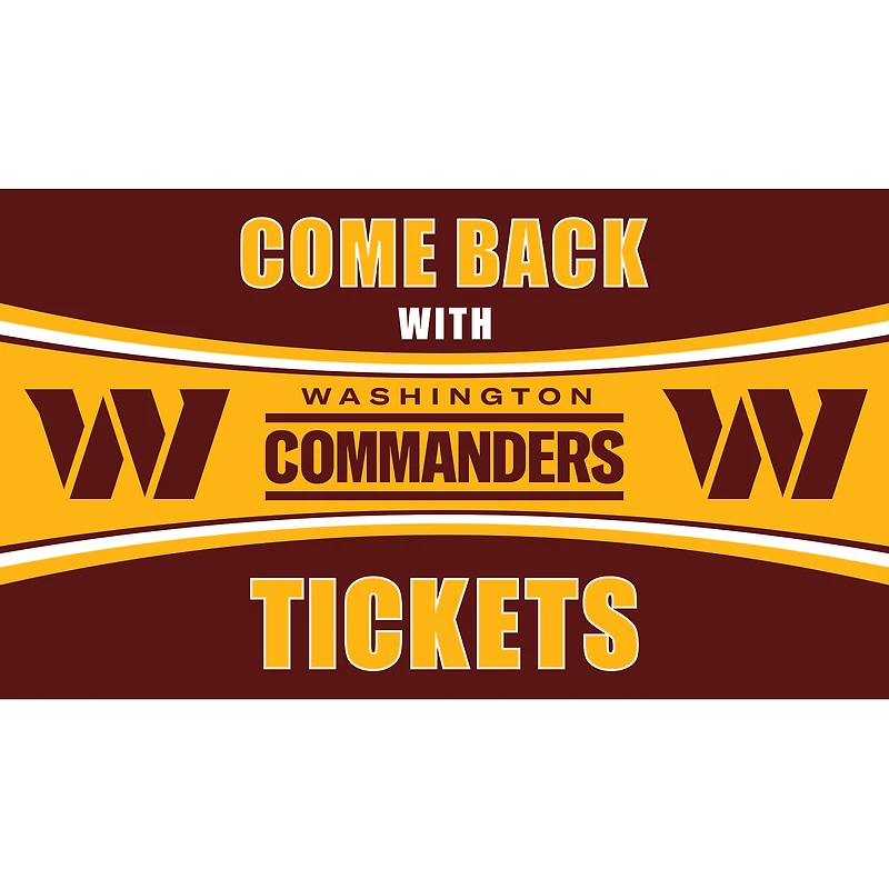 Washington Commanders 28" x 16" Come Back With Tickets Door Mat