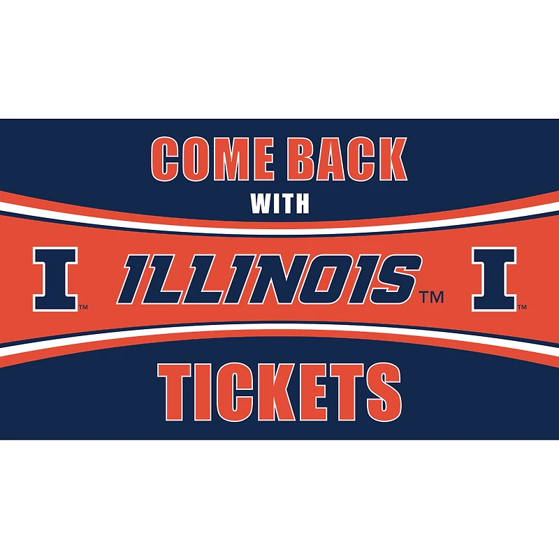 Illinois Fighting Illini 28" x 16" Come Back With Tickets Door Mat