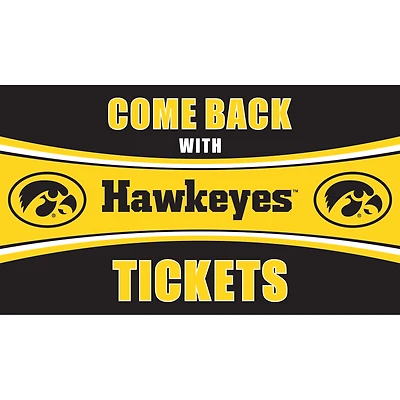 Iowa Hawkeyes 28" x 16" Come Back With Tickets Door Mat