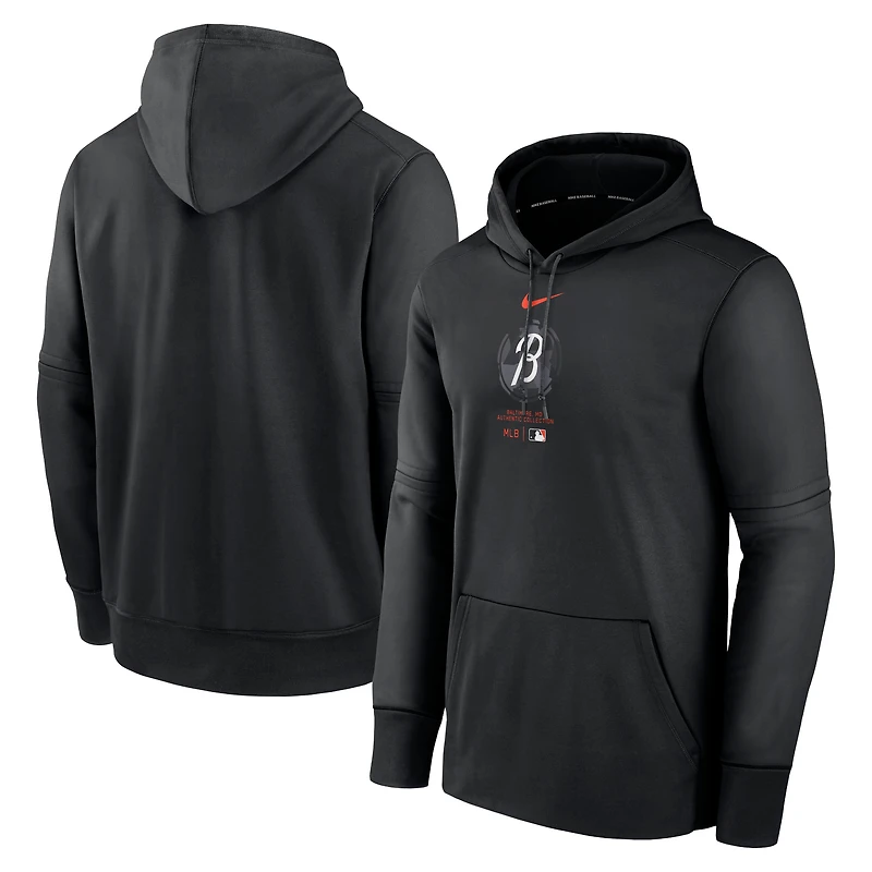 Men's Nike Black Baltimore Orioles Authentic Collection City Connect Practice Performance Pullover Hoodie