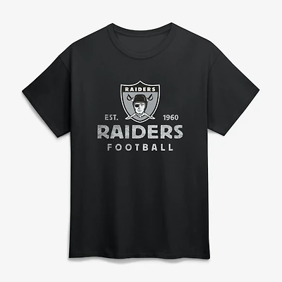 Men's Logo Athletic  Black Las Vegas Raiders Vintage Arch T-Shirt
