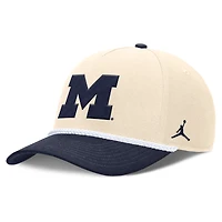 Unisex Jordan Brand Natural Michigan Wolverines 2026 Primetime Natural 5-Panel Rope 2-Tone Rise Hat
