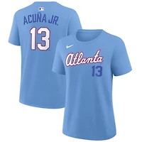 Women's Nike Ronald Acuña Jr. Light Blue Atlanta Braves 2026 City Connect Name & Number T-Shirt