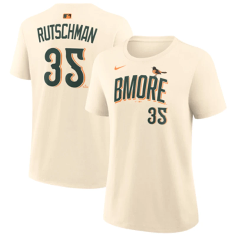 Women's Nike Adley Rutschman Cream Baltimore Orioles 2026 City Connect Name & Number T-Shirt