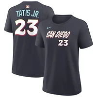 Women's Nike Fernando Tatis Jr. Obsidian San Diego Padres 2026 City Connect Name & Number T-Shirt