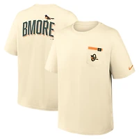 Men's Nike Cream Baltimore Orioles City Connect Max90 Pocket T-Shirt