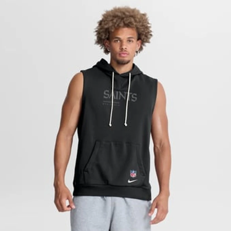 Men's Nike Black New Orleans Saints Sideline Standard Issue Dri-FIT Sleeveless Hoodie