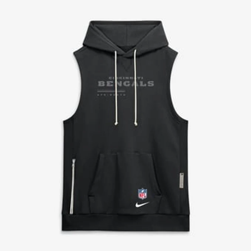 Men's Nike Black Cincinnati Bengals Sideline Standard Issue Dri-FIT Sleeveless Hoodie