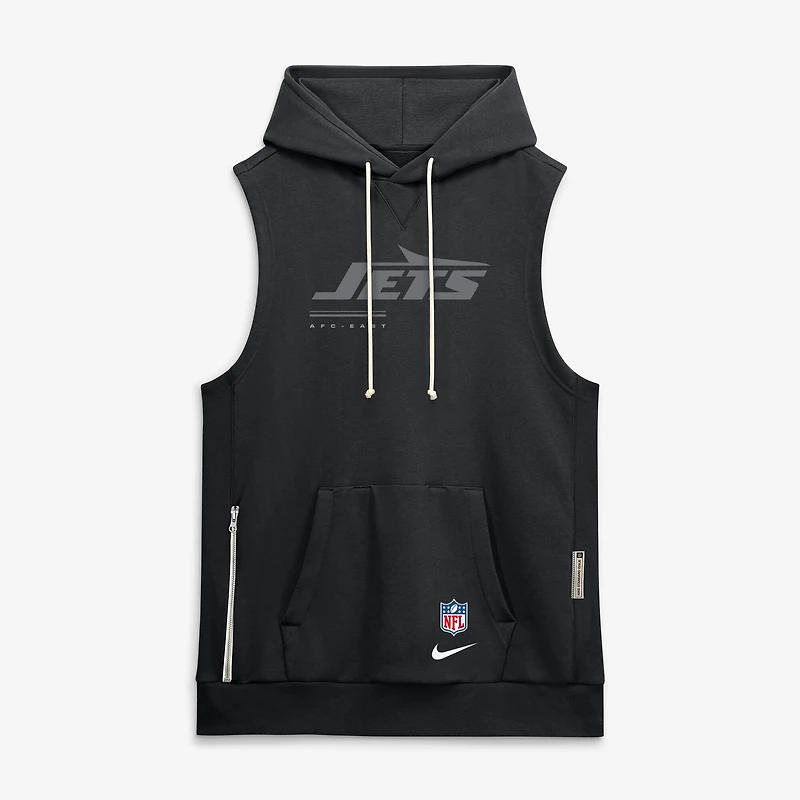 Men's Nike Black New York Jets Sideline Standard Issue Dri-FIT Sleeveless Hoodie