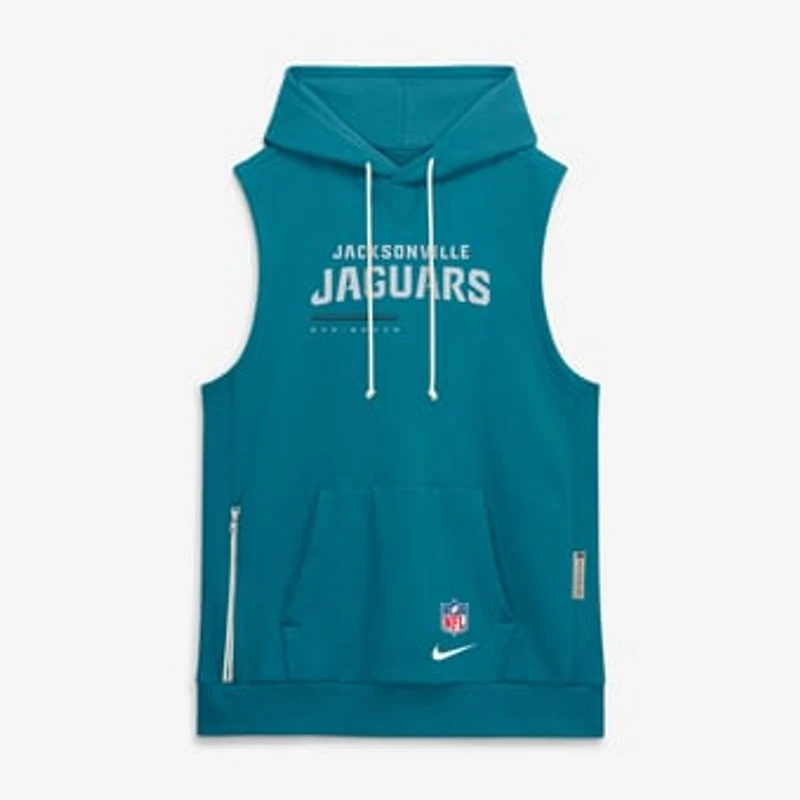 Men's Nike Teal Jacksonville Jaguars Sideline Standard Issue Dri-FIT Sleeveless Hoodie