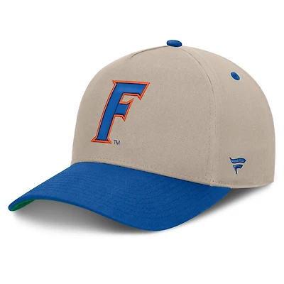 Men's Fanatics  Stone/Royal Florida Gators Veteran Two-Tone Adjustable Hat