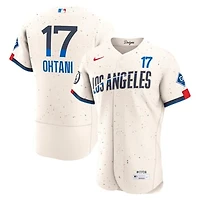 Men's Nike Cream Shohei Ohtani Los Angeles Dodgers City Connect Authentic Sponsor Patch Jersey