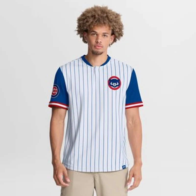 Men's Fanatics White/Royal Chicago Cubs Pinstripe Walk Off Shirt
