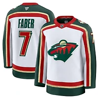 Men's Fanatics Brock Faber White Minnesota Wild  25th Anniversary Premium Jersey