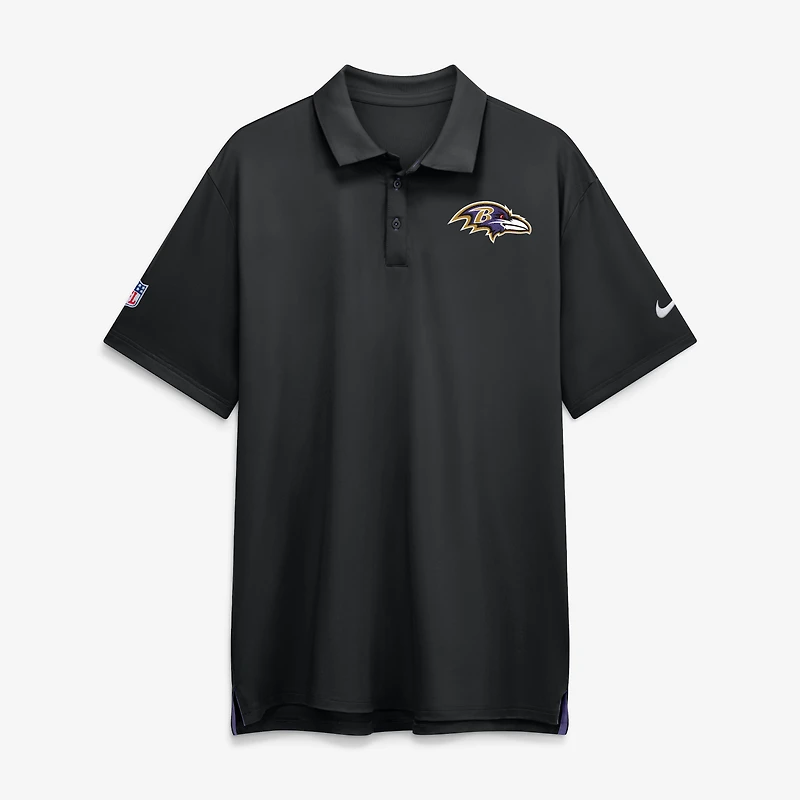 Men's Nike Black Baltimore Ravens Sideline Tour Dri-FIT Polo