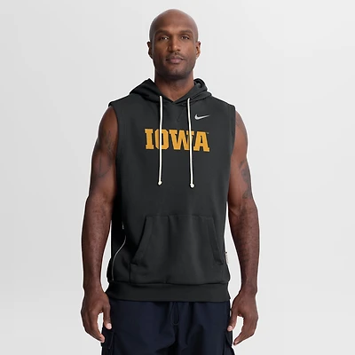 Men's Nike Black Iowa Hawkeyes 2026 Sideline Sleeveless Dri-FIT Hoodie