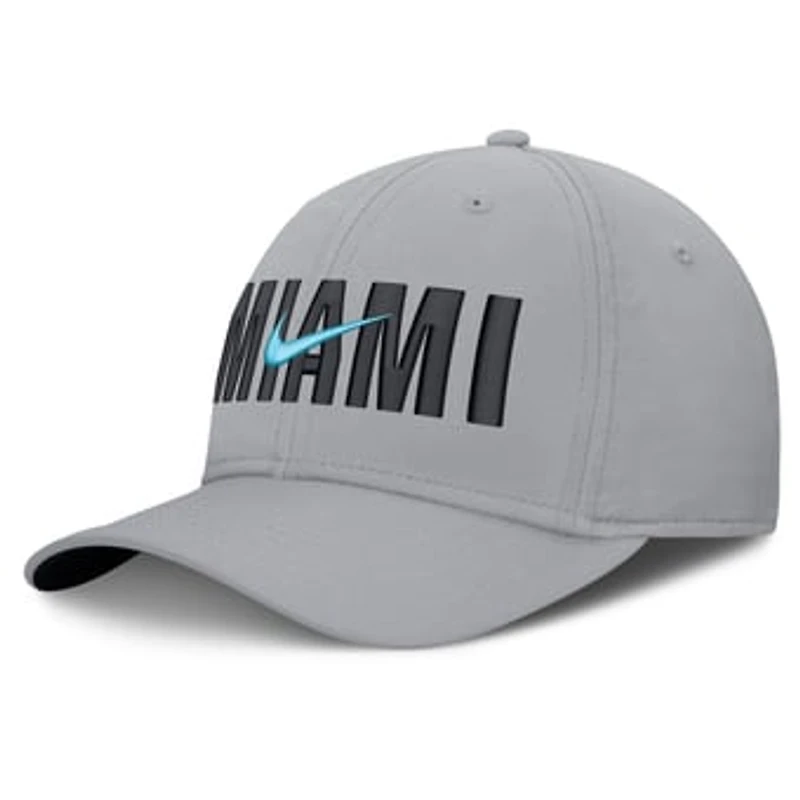 Men's Nike Gray Miami Marlins Primetime Rise Dri-FIT Flex Hat